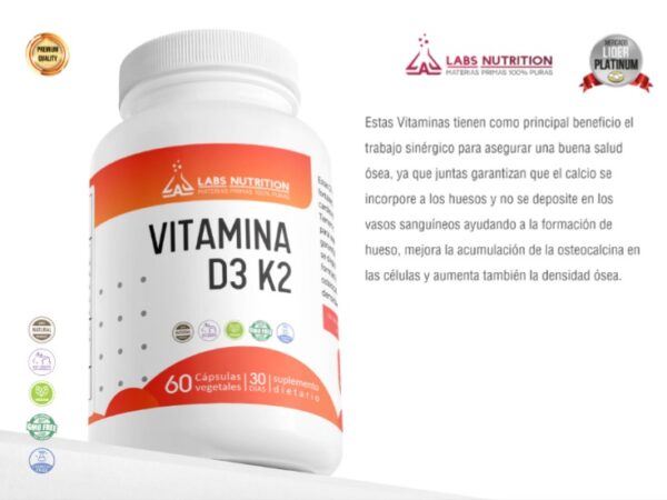 Vitamina D3 + K2 - Regenerador Oseo (60 Capsulas) - Image 2
