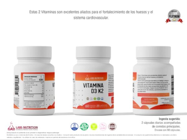Vitamina D3 + K2 - Regenerador Oseo (60 Capsulas) - Image 3