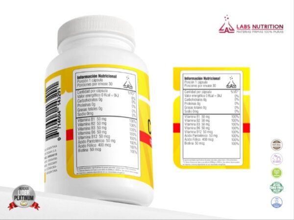 Complex B - Complejo vitamínico B (30 capsulas) - Image 4