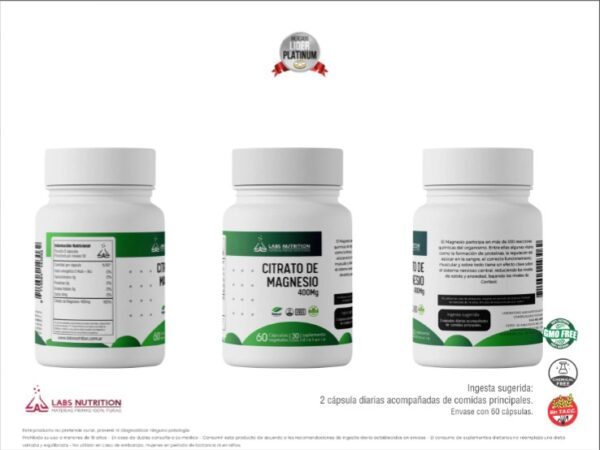 Citrato de Magnesio 400 mg (60 capsulas) - Image 5